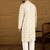 Men off white viscose rayon floral printed straight kurta