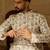 Men off white viscose rayon floral printed straight kurta