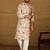 Men cream viscose rayon ethnic motifs printed straight kurta