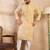 Men yellow viscose rayon solid printed straight kurta