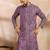 Men purple viscose rayon solid printed straight kurta