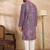Men purple viscose rayon solid printed straight kurta