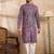 Men purple viscose rayon solid printed straight kurta