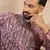 Men brown viscose rayon solid printed straight kurta