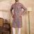 Men brown viscose rayon solid printed straight kurta