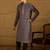 Men black viscose rayon solid embroidered straight kurta