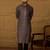 Men black viscose rayon solid embroidered straight kurta