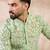 Men green viscose rayon ethnic motifs embroidered straight kurta