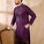 Men purple silk blend geometric embroidered straight kurta