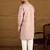 Men lavender viscose rayon solid embroidered straight kurta