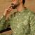 Men green viscose rayon solid embroidered straight kurta