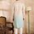 Men blue silk blend ombre embroidered straight kurta