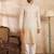 Men peach silk blend ombre embroidered straight kurta