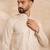 Men peach silk blend ombre embroidered straight kurta