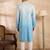 Men blue silk blend ombre embroidered straight kurta