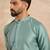 Men green polyester solid embroidered straight kurta