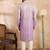 Men lavender silk blend ombre embroidered straight kurta