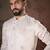 Men white silk blend floral embroidered straight kurta