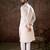 Men white silk blend floral embroidered straight kurta