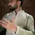 Men green silk blend solid embroidered straight kurta