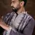 Men lavender silk blend solid embroidered straight kurta