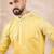 Men yellow silk blend ethnic motifs embroidered straight kurta