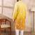 Men yellow silk blend ethnic motifs embroidered straight kurta