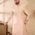 Men beige polyester solid embroidered straight kurta