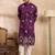 Men purple polyester solid embroidered straight kurta