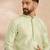 Men teal polyester solid embroidered straight kurta