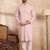 Men pink viscose rayon solid embroidered straight kurta