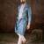 Men blue silk blend solid embroidered straight kurta