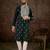 Men black silk blend solid embroidered straight kurta