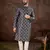 Men violet silk blend chevron printed straight kurta