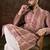 Men mauve silk blend floral printed straight kurta