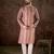 Men mauve silk blend floral printed straight kurta