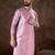 Men lavender silk blend floral printed straight kurta