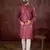 Men maroon silk blend ethnic motifs printed straight kurta
