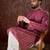 Men maroon silk blend ethnic motifs printed straight kurta