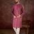 Men maroon silk blend ethnic motifs printed straight kurta