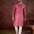 Men pink silk blend ethnic motifs printed straight kurta