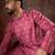 Men pink silk blend ethnic motifs printed straight kurta