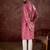 Men pink silk blend ethnic motifs printed straight kurta