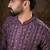 Men purple silk blend ethnic motifs printed straight kurta