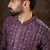Men purple silk blend ethnic motifs printed straight kurta
