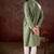 Men green silk blend ethnic motifs printed straight kurta