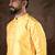 Men yellow silk blend ethnic motifs printed straight kurta