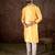 Men yellow silk blend ethnic motifs printed straight kurta
