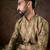 Men green silk blend floral printed straight kurta