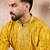 Men yellow viscose rayon chevron printed straight kurta